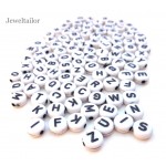 150 White Acrylic Mixed Alphabet Initial Letter Beads 7mm ~ Ideal For Children's Craft Activities & Parties 